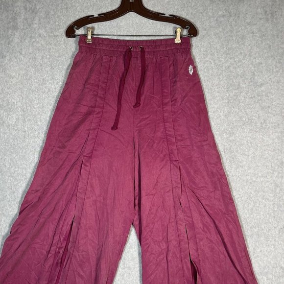 Free People Movement Ab Tracker Pants Womens Small Acai Wide Leg Split Flowy - Picture 3 of 16